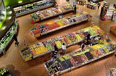 An image of a produce section at a grocery store.