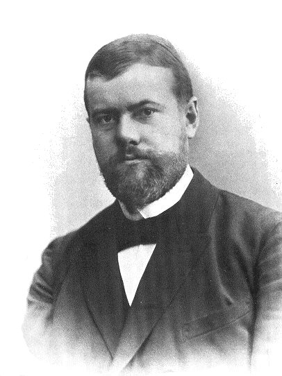 This is a black and white photograph of Max Weber.