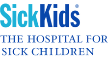 Sick Kids The Hospital for Sick Children logo containing stylized text.