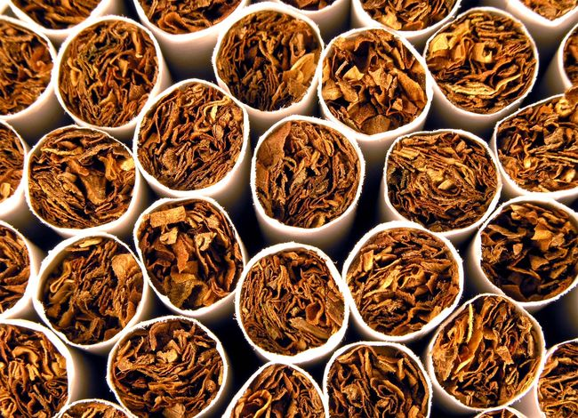 This is a close-up image of cigarettes representing the tobacco industry.