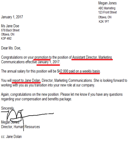 Image of business letter.