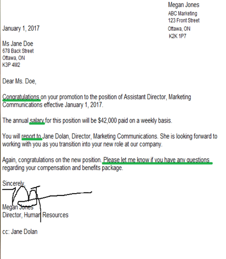 Image of business letter.