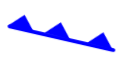 Blue line with triangles.