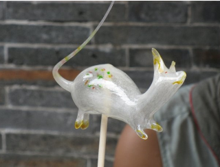 A blown sugar lollipop.