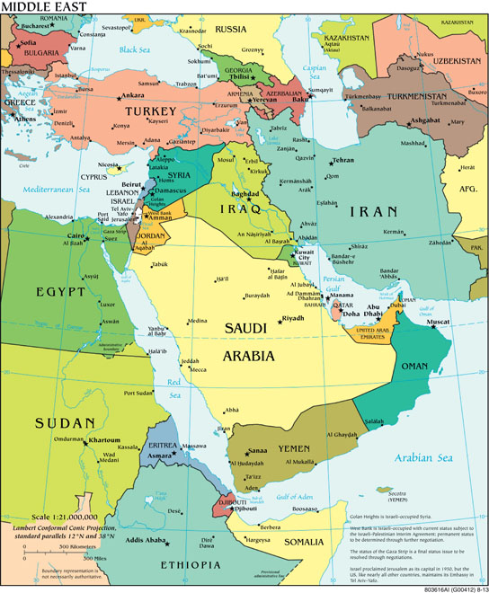 map of the middle east