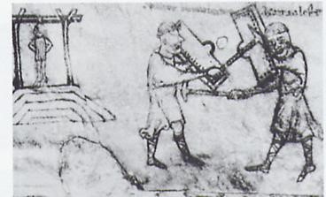 This is a drawing that represents a trial by combat.