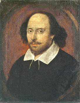 This is an image of an oil painting of William Shakespeare.
