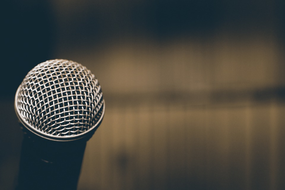 This is an image of a close-up of a microphone.