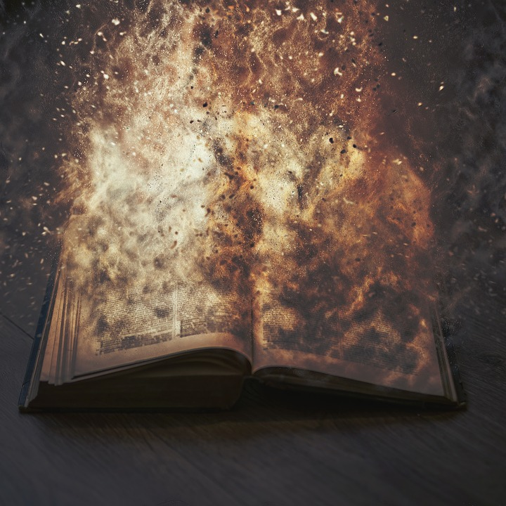 This is an image of a book burning.