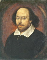 This is an image of an oil painting of William Shakespeare.
