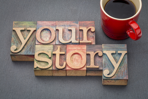 This is an image of a typset blocks spelling the words your story.