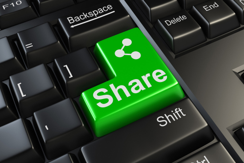This is an image of a keyboard with a button labelled share.
