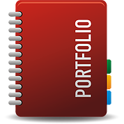 This is a graphic of a red spiral notebook.