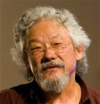 This is a head shot of David Suzuki.