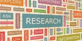 An image of a word web linking terms such as 'research,' 'information' and 'data.'