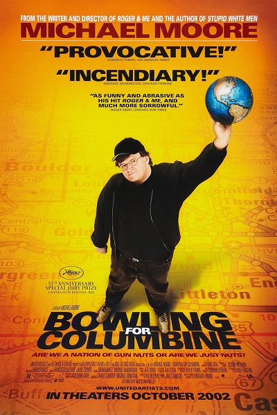 This is a photograph of the DVD cover of  Bowling for Columbine.