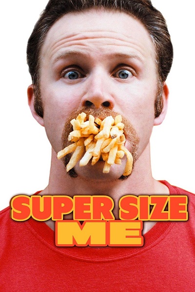This is a photograph of the DVD cover for Supersize Me.