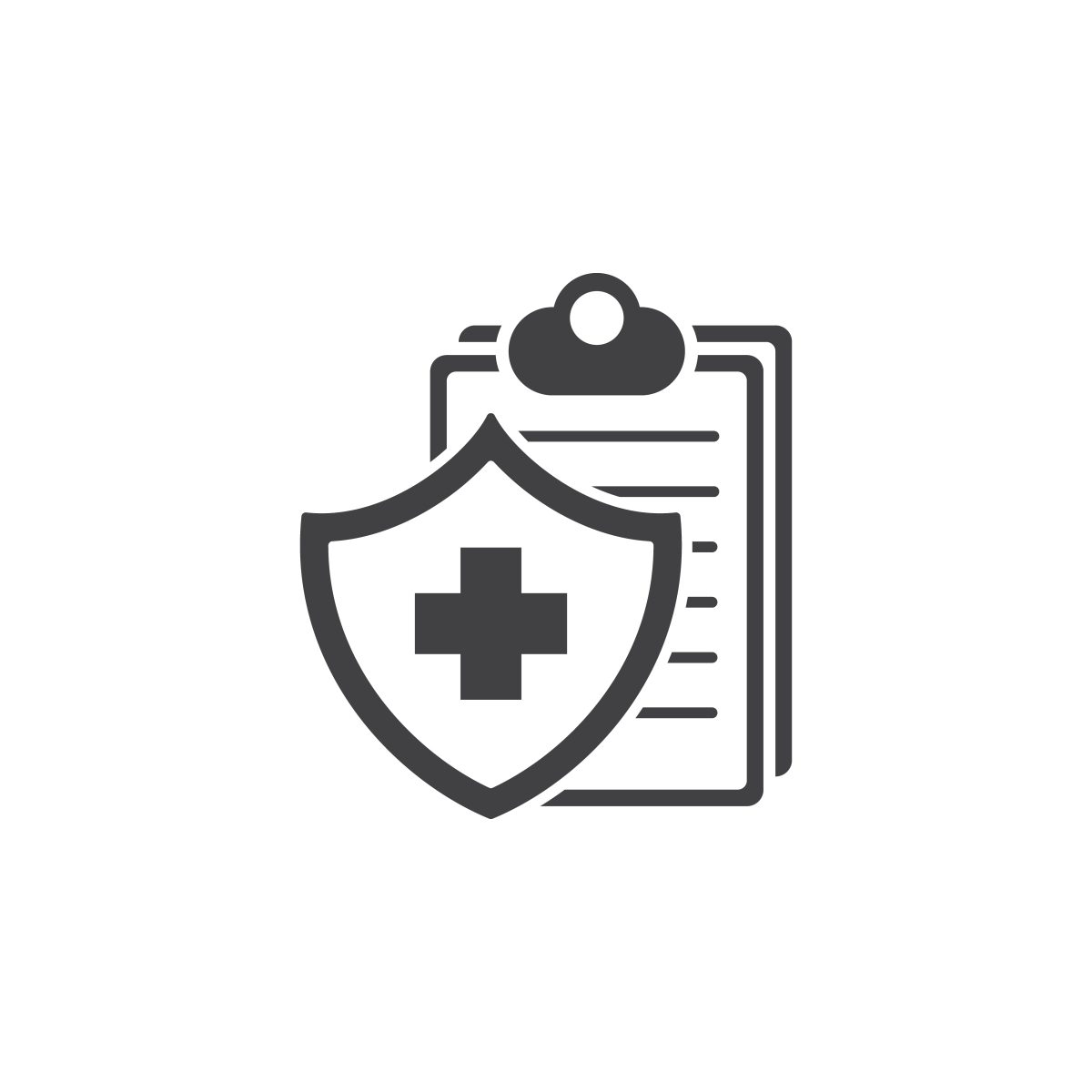 This is an image of an icon that is used to represent medical insurance.