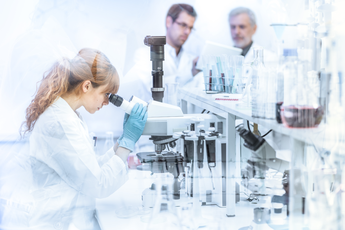 This is an image of people working in a science laboratory.