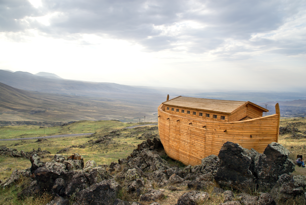This is an image of Noah’s Ark, sitting on top of Ararat Mountain.