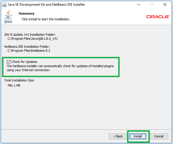This is an image showing the check updates option and the install button.