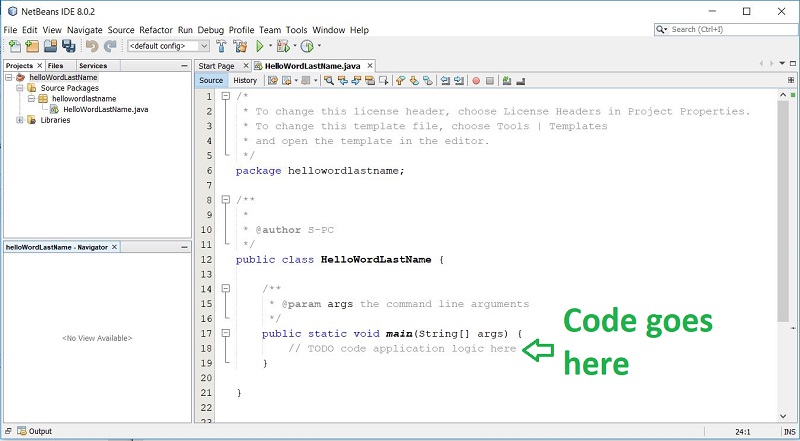This is an image showing where the code goes.