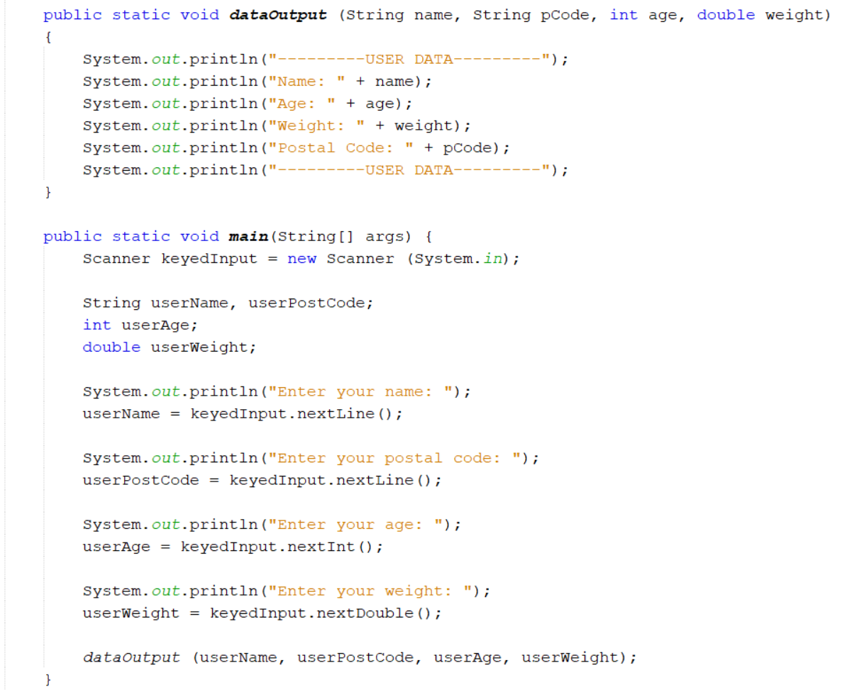 This is an image showing source code for a program that includes a method with many parameters.