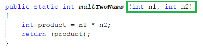 This is an image of source code showing a method with two parameters.