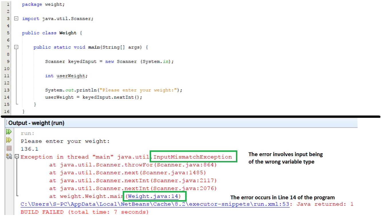 This is an image of error messages being displayed by Netbeans.