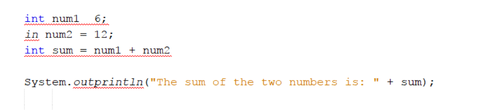 This is an image of source code that presents a syntax error.