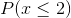 P of x is less than or equal to 2