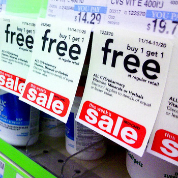 This is an image of a sign for buy 1 get 1 free.