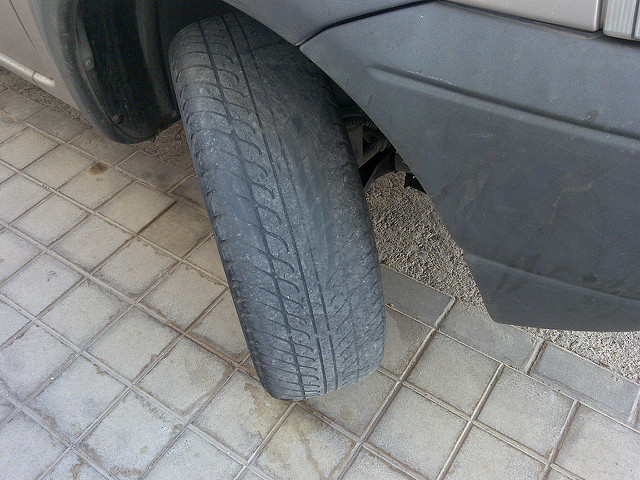This is an image of a bald tire.