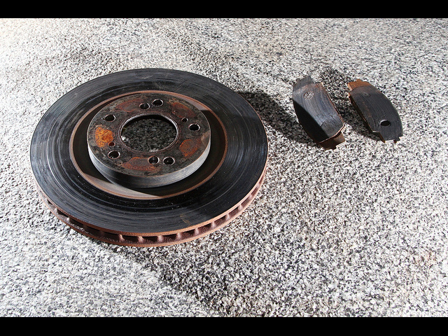 This is an image of brake pads and rotors.