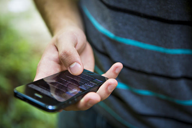 This is an image of someone making a phone call.