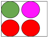 An image of the four candies on the bottom of the box.