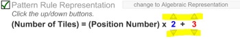 An image of the pattern rule checkbox activated and the ability to alter equation values.