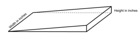 A drawing showing the measurements that need to be taken to order the ramps.