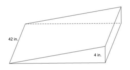 An image of the first ramp with a height of 4 inches to fit across an opening that is 42 inches wide.