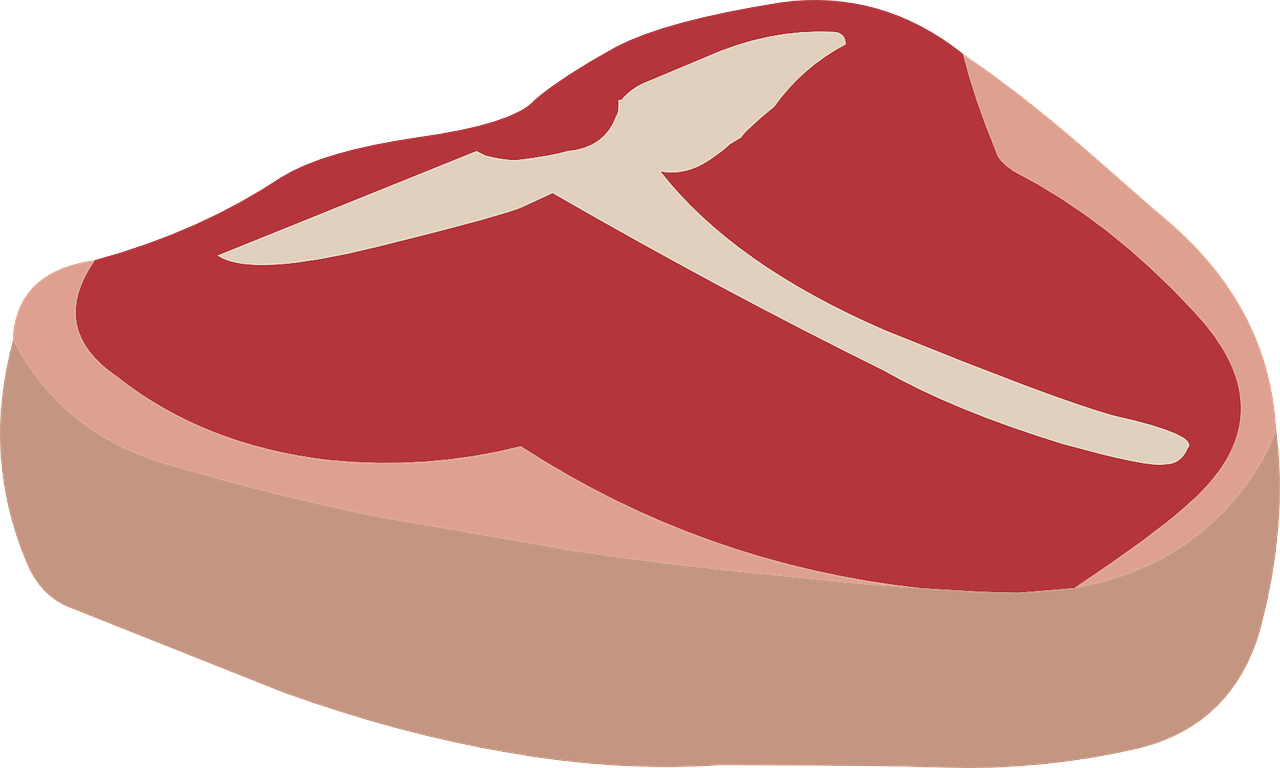 This is a cartoon image of a t-bone steak.  
