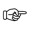 This is a drawing of a finger pointing to the right to draw a person's attention to the text which follows.