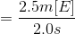 = \frac{2.5m[E]}{2.0s}