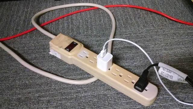 This is an image of a power bar with extension cords.
