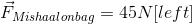 \vec{F}_{Mishaal on bag}=45N[left]
