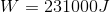 W=231 000J