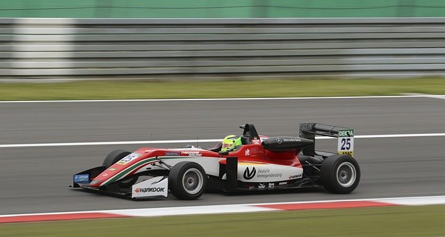 This is an image of a race car driving.