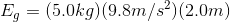 E_{g}=(5.0kg)(9.8m/s^2)(2.0m)