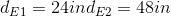 d_{E1}=24ind_{E2}=48in