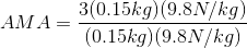 AMA=\frac{3(0.15kg)(9.8N/kg)}{(0.15kg)(9.8N/kg)}