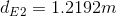 d_{E2}=1.2192m